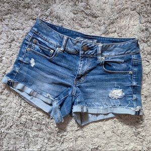 American Eagle Distressed Super Stretch Shorts